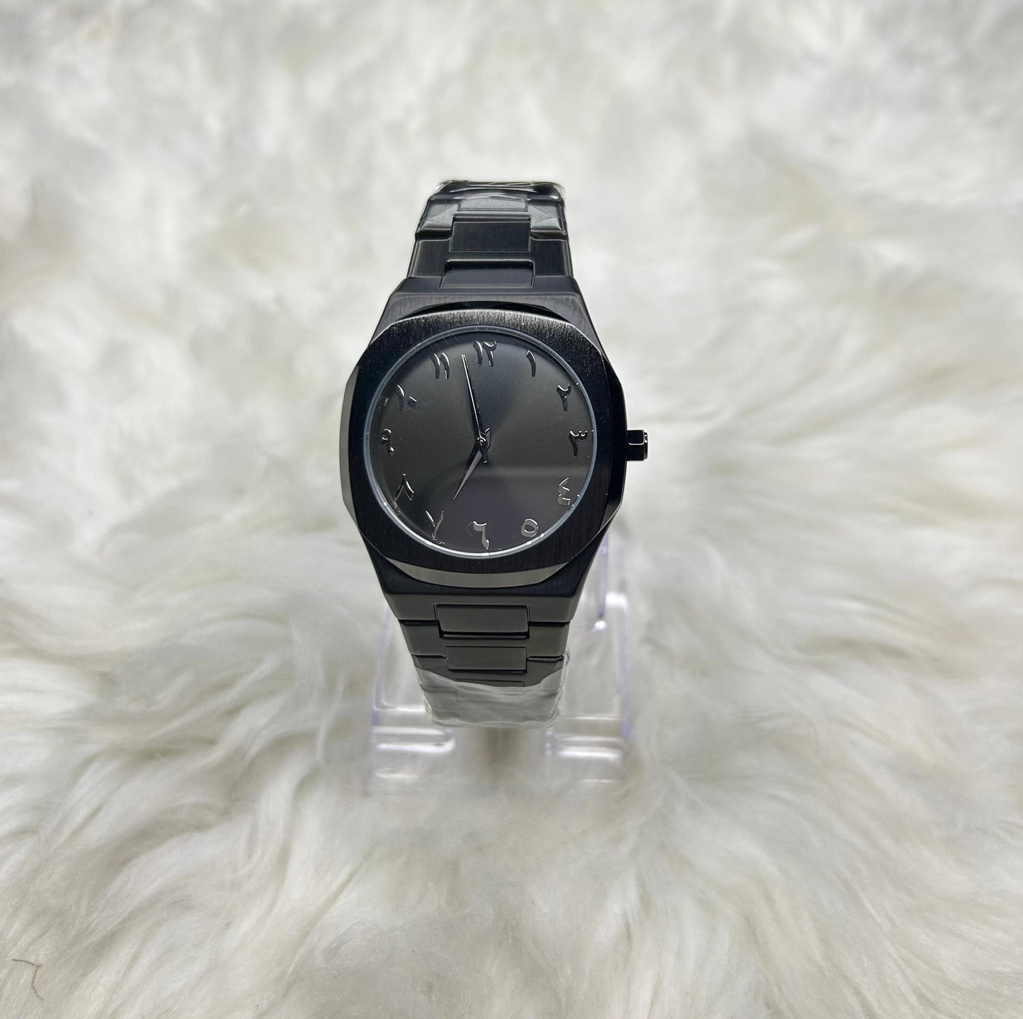 🖤 Black Aura – Steel Edition | Arabic Dial ⌚