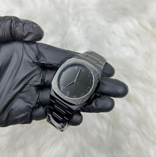 🖤 Black Aura – Steel Edition | Arabic Dial ⌚