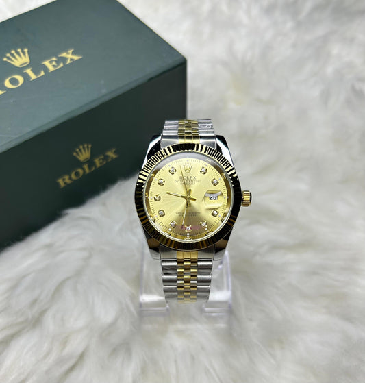 ✨ Royal Gold Dial – Two-Tone Masterpiece ⌚