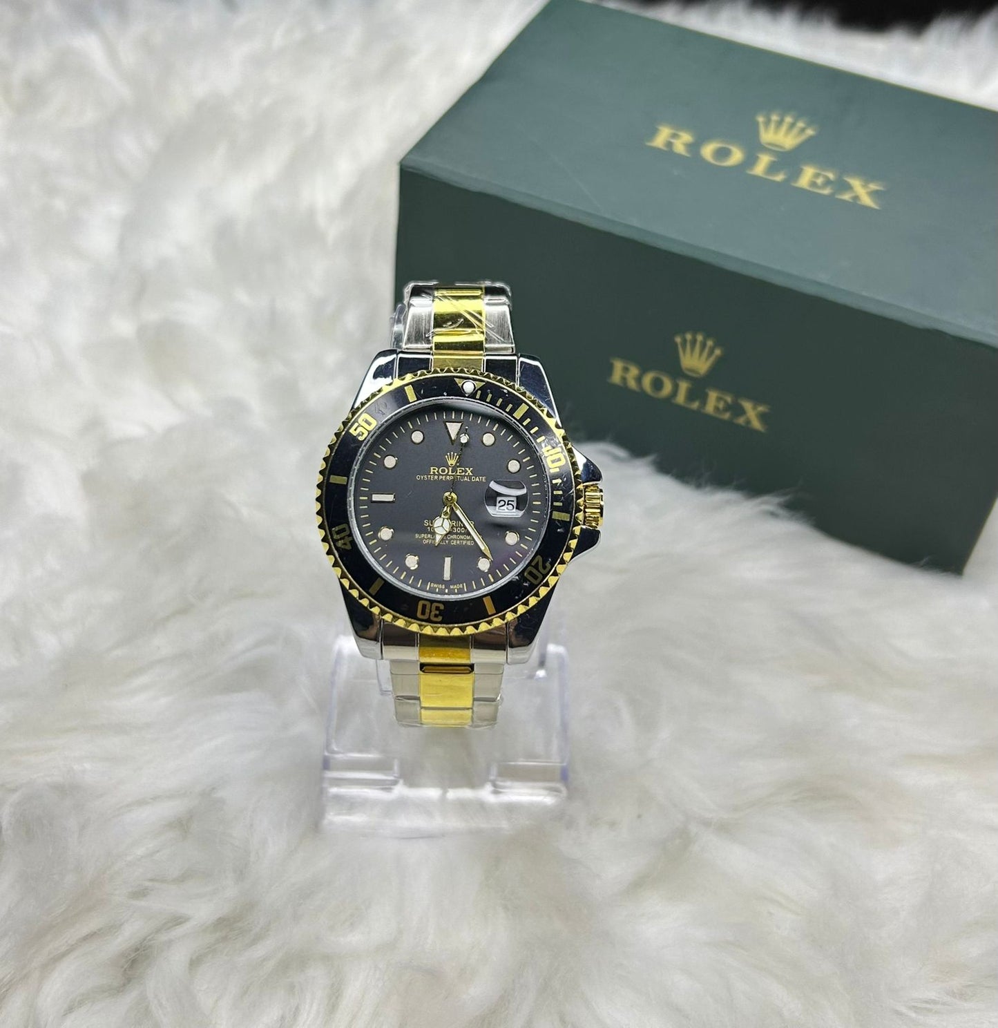 🖤 Black Marine – Two-Tone Dive Watch ⌚